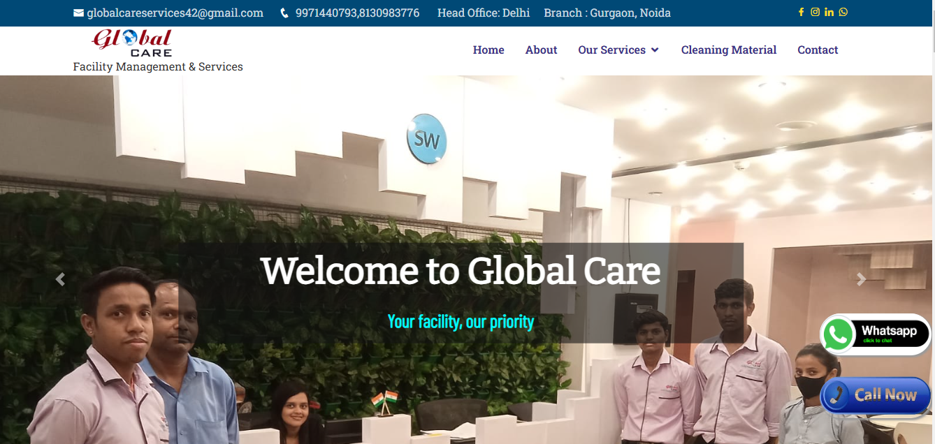 PK IT Solutions e-commerce website project for Global Care Management & Services